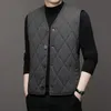 Herfst Winter vest Mannen Lam Fleece Jas Vest Knop Vesten Dikker Warm Solid VNeck Casual Veelzijdige Plaid Jassen 240119