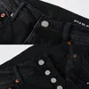 Purple marka dżinsy projektant dżinsy fioletowe dżinsy męskie dżinsy czarne rozryte dziury rozpryskiwane atrament modne wysokiej jakości męskie spodnie rozciągnij szczupłe dżinsy męskie męskie dżinsy