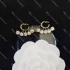 Boucles d'oreilles de marque de luxe en argent Designers lettres Stud géométrique célèbre incrustation de diamant perle goujons femmes G boucles d'oreilles cerceau