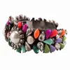 Bangle Fashion Luxury Colorful Flower Crystal Pearl Charm Armband för kvinnor Handgjorda festlegeringsmycken Girls