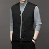 Herfst Winter vest Mannen Lam Fleece Jas Vest Knop Vesten Dikker Warm Solid VNeck Casual Veelzijdige Plaid Jassen 240119