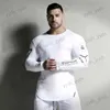 T-shirts pour hommes Chemise de sport à manches longues Hommes Fitness T-shirt Gym Tshirt Sportswear Dry Fit Hommes Courir T-shirt Compression Chemise Entraînement Sport Top T240124