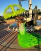 Fruit Green Black Girl Mermaid Prom -klänningar för kvinnor glittrande diamantkristall ruffles kjol kväll ceremoni klänning tofs