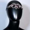 Pinces à cheveux mode coloré cristal tête chaîne casque femmes accessoires creux bandeau mariage mariée front Boho bijoux