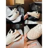 Grape Mom 2023 New Lingge Cowhide Lace Up Casual Dad Sports Shoes Women's Flat Bottom Little White Shoes Channel Shoes