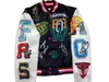 Damenjacken Frauen Lockerer Uni Vintage Letter Print Racing Bomber Jacke Baggy Baseball Coat Y2K Streetwear Letterman