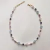 Halsband 2021 Sommar Nya Bohemian Natural Stone Halsband Tiny Freshwater Pearl Mix and Match Exquisite Choker Sweet Gilr Charm smycken