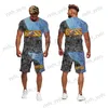 Trainingspakken voor heren 2022 Trainingspak 2-delige set Informeel Ademend Doek Outfitsets Zomer Cool Sneldrogend T-shirts met korte mouwen voor heren Shorts Pak T240124