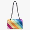 Bm9329 venda quente retalhos multicoloridos para mulheres marca designer moda tendência bolsa de ombro do plutônio