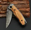 Damascus Pattern Folding Knife Multi-Purpose Outdoor Camping Pocket self-defense Knife Stainless Steel Keychain Folding Knife