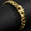 Catena a maglia cubana Miami Hunky in oro giallo 14k per uomo Collana con cordolo di larghezza 10 mm Catene Girocollo Gioielli Hiphop