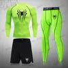 Herrspårsport Sport Sport Suits Män som driver kompression T Shirt Gym Sports Trainade kläder MMA Jogging Pant Rashguard Kläder Fitness Sportwear Suit T240124