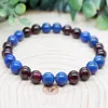 MG1991 8 mm Natural Afghanistan Lapis Lazuli Garnet Blandade armband Kvinnor Bärade ädelsten Energi Healing Crystals Jewelry