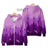 Hoodies dos homens moletons homens mulheres aphmau jaquetas zíper chama roxo e vermelho impressão 3d legal casaco streetwear menino meninas crianças roupas2xjl7z4i 4bwl z2hp