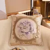 Pillow 48x48cm European Style Embroidered Flowers Decorative Cover Pillowcase Home Sofa Car Throw Case Cojines