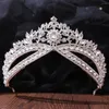 مقاطع الشعر الفاخرة الكلاسيكية الأميرة Green Crystal Tiara Crowns for Queens Retro Wedding Association Tiaras و