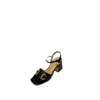 G Family's New Ma Street Buckle Sandals for Women in 2022, Wearing Thick Heels, Square Head, Open Toe, Back Empty Candy Color, One Button Women's Shoes