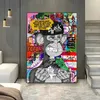 Paintings Abstract Graffiti Poster Canvas Painting Banksy Pop Art Portrait Poster Print Wall Art Picture for Nordic Living Room Home Decor