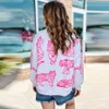 Otoño nuevo jersey suelto cuello redondo manga larga Top mujer europea y americana personalizada estampado animal sudadera Comercio exterior Wo 721