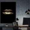 Obrazy malowanie płócienne Nordyckie druki złote usta gradient seksowne plakaty do wystroju domu.