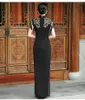 Ethnische Kleidung 2024 Chinesische verbesserte Qipao Nationale Blumenstickerei Cheongsam Kleid Bankett Oriental Vintage Abend Vestido