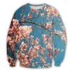 Moletons masculinos / femininos flor de cerejeira 3D impresso roupas casuais esporte streetwear pulôver S10