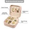 Jewelry Pouches 2Piece Portable Storage Box Organizer Display Travel Zipper Case Earrings Necklace Rings Pink