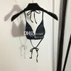 Sexiga kvinnors halter bikinis designer vadderad badkläder strand semester badkläder vintage sommarstrand baddräkt lyx behå trosor baddräkter