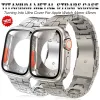 Titanyum Metal Kayışı Apple Watch için Ultra'ya Dönüş 8 7 6 SE 5 IWATCH 44mm 45mm Yükseltme Ultra Case Bilezik İçin Metal Bant