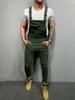 Pantalons pour hommes vêtements européens américains cravate-teinture Denim combinaison pantalon mince couleur unie dos tendance de la mode