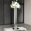 Goldspiegel-Display, Blumenständer, Blumenständer für Hochzeits-Mittelstücke, Kristallkandelaber für Hochzeitstischdekoration, Zylinder-Blumenvase für den Hochzeitstisch