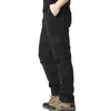 Large Pocket Loose Overalls Men's Outdoor Sports Jogging Military Tactical Pants Elastic Waist Pure Cotton Casual Work Pants 240118
