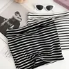 Women's Tanks Sexy Women Tank Crop Tops Striped Sleeveless Strapless Summer Backless Camisole Female With Built In Bra Stretch Dropship