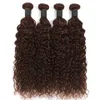Parrucche del merletto 12A "28 30 32" fasci di capelli pollici fasci di tessuto brasiliano dei capelli # 4 fasci di capelli dell'onda dell'acqua di colore marrone capelli verginiL240124