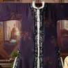 Vêtements ethniques Hiver Chaud Imitation Soie Broderie Rétro Style Républicain Impression Matelassé Violet Traditionnel Cheongsam Robe Chinoise