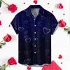 Men's Casual Shirts Valentine's Day Printed Holiday Party Wear Fashion Print Large Tall Mens Apparel Short