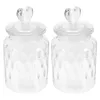 Storage Bottles 2Pcs Glass Jars With Lids Airtight Kitchen Food Canisters Cereal Spice Containers