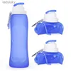 Garrafas de água gaiolas 500ml silicone garrafa de água esporte portátil copo dobrável leve garrafas bebendo ciclismo viagem esportes ao ar livre l240124