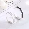 Pierścienie klastra Pierścień z serii czasu wykonane z Sterling 925 Silver z białymi i czarnymi opcjami minimalistyczny projekt otwarcia jako prezent to