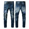 Herrenjeans 2023 Herren Jeans European Jean Hombre Brief Stern Männer Stickerei Patchwork Zerrissen für Trend Marke Motorrad Hose Herren Skinny Größe 28-40 A02