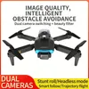Foldable Dual Camera Drone, 5-way Obstacle Avoidance,cool Lighting Preferred Remote Control Toy For Christmas And Halloween Gifts