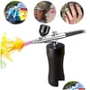 Professionella spraypistoler Uppladdningsbar Portable Airbrush Kit Wireless Air Compressor Gun Makeup Art Nail Cake Tillfällig tatuering Hine Drop Otiqc