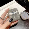 Cas de téléphone portable Luxe 3D Mignon Bling Diamants Accessoires d'écouteurs sans fil Étui rigide pour Apple Airpods 2 1 Sac de charge de protection
