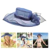 Berets Sun Shades Hüte Frauen Outdoor -Schutzkleid Frau Gaze Garn Kobaltblau Faszinator