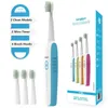 Escovas de dentes elétricas Cabeças de substituição Escova de dentes ultrassônica à prova d'água Higiene oral Branqueamento de dentes USB recarregável Escova de dentes com 4 YQ240124