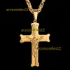 Hänge halsband 14k gul guld man byzantinsk kedja mens guld färg Jesus kors halsband hänge för män designer smycken halsband 2024 lyx smycken kvalitet