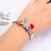 Bangle moda simples vitrificada gem grânulos chave bloqueio amor pendurado pulseira luz luxo vintage para mulheres jóias presente