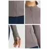 Align Lu Lu Define Yoga Chaqueta deportiva para mujer Abrigo deportivo de manga larga Ejercicio Chaquetas atléticas al aire libre Ropa deportiva con cremallera sólida Correr de secado rápido 52 S W Hig