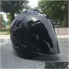 オートバイヘルメットブラックハーフヘルメットアウトドアスポーツ男性と女性レースオープンフェイスドットappd1ドロップ配信オートサイクルacce otaya