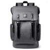 Backpack Men Lether Vintage For Teenager 15.6inch Laptop Portable Bag Designer Travel College Luxury Waterproof Mochila